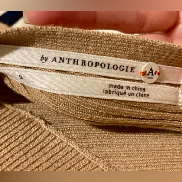 Anthropologie NWT Stretch Knit Mock Neck Sleeveless Dress Beige Woman Size Small - Picture 4 of 14